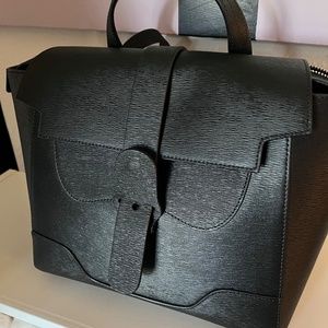 COPY - Senreve Midi Maestra in Onyx Mimosa Leather with Silver Hardware